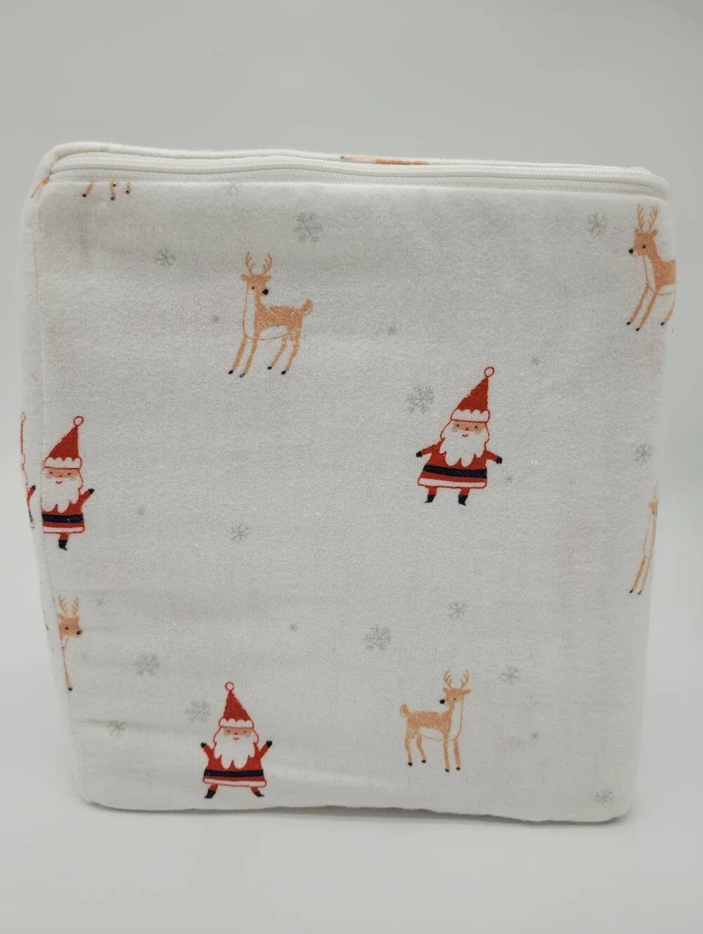 Cuddl Duds Heavyweight Flannel Sheet Set Reindeer Santa Print KING Size NEW